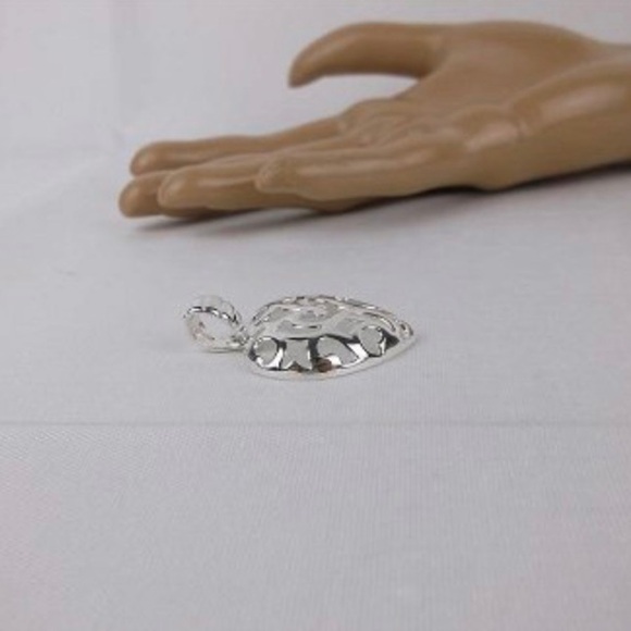 New Big Sterling Silver Heart Pendant - Picture 3 of 3